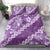 Vintage Purple Polynesia Bedding Set Plumeria With Hibiscus Tropical Vibes