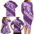 Vintage Purple Polynesia Family Matching Long Sleeve Bodycon Dress and Hawaiian Shirt Plumeria With Hibiscus Tropical Vibes