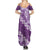 Vintage Purple Polynesia Family Matching Summer Maxi Dress and Hawaiian Shirt Plumeria With Hibiscus Tropical Vibes