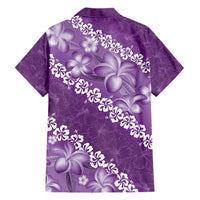 Vintage Purple Polynesia Hawaiian Shirt Plumeria With Hibiscus Tropical Vibes LT14 - Polynesian Pride