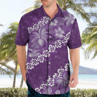 Vintage Purple Polynesia Hawaiian Shirt Plumeria With Hibiscus Tropical Vibes LT14 - Polynesian Pride