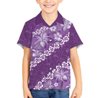 Vintage Purple Polynesia Hawaiian Shirt Plumeria With Hibiscus Tropical Vibes LT14 - Polynesian Pride