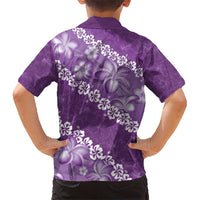 Vintage Purple Polynesia Hawaiian Shirt Plumeria With Hibiscus Tropical Vibes LT14 - Polynesian Pride