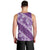 Vintage Purple Polynesia Men Tank Top Plumeria With Hibiscus Tropical Vibes