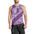 Vintage Purple Polynesia Men Tank Top Plumeria With Hibiscus Tropical Vibes