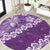 Vintage Purple Polynesia Round Carpet Plumeria With Hibiscus Tropical Vibes