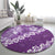 Vintage Purple Polynesia Round Carpet Plumeria With Hibiscus Tropical Vibes