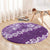 Vintage Purple Polynesia Round Carpet Plumeria With Hibiscus Tropical Vibes