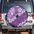 Vintage Purple Polynesia Spare Tire Cover Plumeria With Hibiscus Tropical Vibes