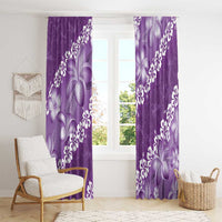 Vintage Purple Polynesia Window Curtain Plumeria With Hibiscus Tropical Vibes LT14 - Polynesian Pride