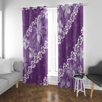 Vintage Purple Polynesia Window Curtain Plumeria With Hibiscus Tropical Vibes LT14 With Grommets Purple - Polynesian Pride