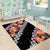 Black Polynesia Area Rug Plumeria With Hibiscus Pattern Tropical Vibes