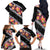 Black Polynesia Family Matching Off The Shoulder Long Sleeve Dress and Hawaiian Shirt Plumeria With Hibiscus Pattern Tropical Vibes