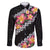 Black Polynesia Family Matching Puletasi and Hawaiian Shirt Plumeria With Hibiscus Pattern Tropical Vibes