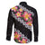 Black Polynesia Family Matching Puletasi and Hawaiian Shirt Plumeria With Hibiscus Pattern Tropical Vibes