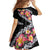 Black Polynesia Family Matching Summer Maxi Dress and Hawaiian Shirt Plumeria With Hibiscus Pattern Tropical Vibes