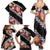 Black Polynesia Family Matching Summer Maxi Dress and Hawaiian Shirt Plumeria With Hibiscus Pattern Tropical Vibes