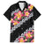 Black Polynesia Family Matching Summer Maxi Dress and Hawaiian Shirt Plumeria With Hibiscus Pattern Tropical Vibes