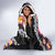 Black Polynesia Hooded Blanket Plumeria With Hibiscus Pattern Tropical Vibes