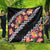 Black Polynesia Quilt Plumeria With Hibiscus Pattern Tropical Vibes