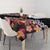 Black Polynesia Tablecloth Plumeria With Hibiscus Pattern Tropical Vibes