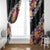 Black Polynesia Window Curtain Plumeria With Hibiscus Pattern Tropical Vibes