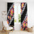 Black Polynesia Window Curtain Plumeria With Hibiscus Pattern Tropical Vibes