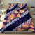 Blue Polynesia Bedding Set Plumeria With Hibiscus Pattern Tropical Vibes