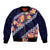 Blue Polynesia Bomber Jacket Plumeria With Hibiscus Pattern Tropical Vibes