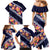 Blue Polynesia Family Matching Mermaid Dress and Hawaiian Shirt Plumeria With Hibiscus Pattern Tropical Vibes