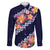 Blue Polynesia Family Matching Puletasi and Hawaiian Shirt Plumeria With Hibiscus Pattern Tropical Vibes