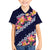 Blue Polynesia Family Matching Puletasi and Hawaiian Shirt Plumeria With Hibiscus Pattern Tropical Vibes