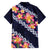 Blue Polynesia Family Matching Summer Maxi Dress and Hawaiian Shirt Plumeria With Hibiscus Pattern Tropical Vibes