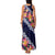 Blue Polynesia Family Matching Tank Maxi Dress and Hawaiian Shirt Plumeria With Hibiscus Pattern Tropical Vibes