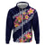 Blue Polynesia Hoodie Plumeria With Hibiscus Pattern Tropical Vibes