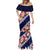 Blue Polynesia Mermaid Dress Plumeria With Hibiscus Pattern Tropical Vibes