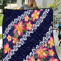 Blue Polynesia Quilt Plumeria With Hibiscus Pattern Tropical Vibes LT14 Blue - Polynesian Pride