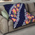 Blue Polynesia Quilt Plumeria With Hibiscus Pattern Tropical Vibes