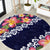 Blue Polynesia Round Carpet Plumeria With Hibiscus Pattern Tropical Vibes