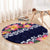 Blue Polynesia Round Carpet Plumeria With Hibiscus Pattern Tropical Vibes