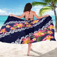 Blue Polynesia Sarong Plumeria With Hibiscus Pattern Tropical Vibes LT14 - Polynesian Pride