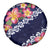 Blue Polynesia Spare Tire Cover Plumeria With Hibiscus Pattern Tropical Vibes