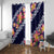 Blue Polynesia Window Curtain Plumeria With Hibiscus Pattern Tropical Vibes