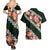 Green Polynesia Couples Matching Summer Maxi Dress and Hawaiian Shirt Plumeria With Hibiscus Pattern Tropical Vibes