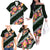 Green Polynesia Family Matching Off The Shoulder Long Sleeve Dress and Hawaiian Shirt Plumeria With Hibiscus Pattern Tropical Vibes