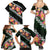 Green Polynesia Family Matching Summer Maxi Dress and Hawaiian Shirt Plumeria With Hibiscus Pattern Tropical Vibes