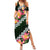 Green Polynesia Family Matching Summer Maxi Dress and Hawaiian Shirt Plumeria With Hibiscus Pattern Tropical Vibes