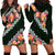 Green Polynesia Hoodie Dress Plumeria With Hibiscus Pattern Tropical Vibes