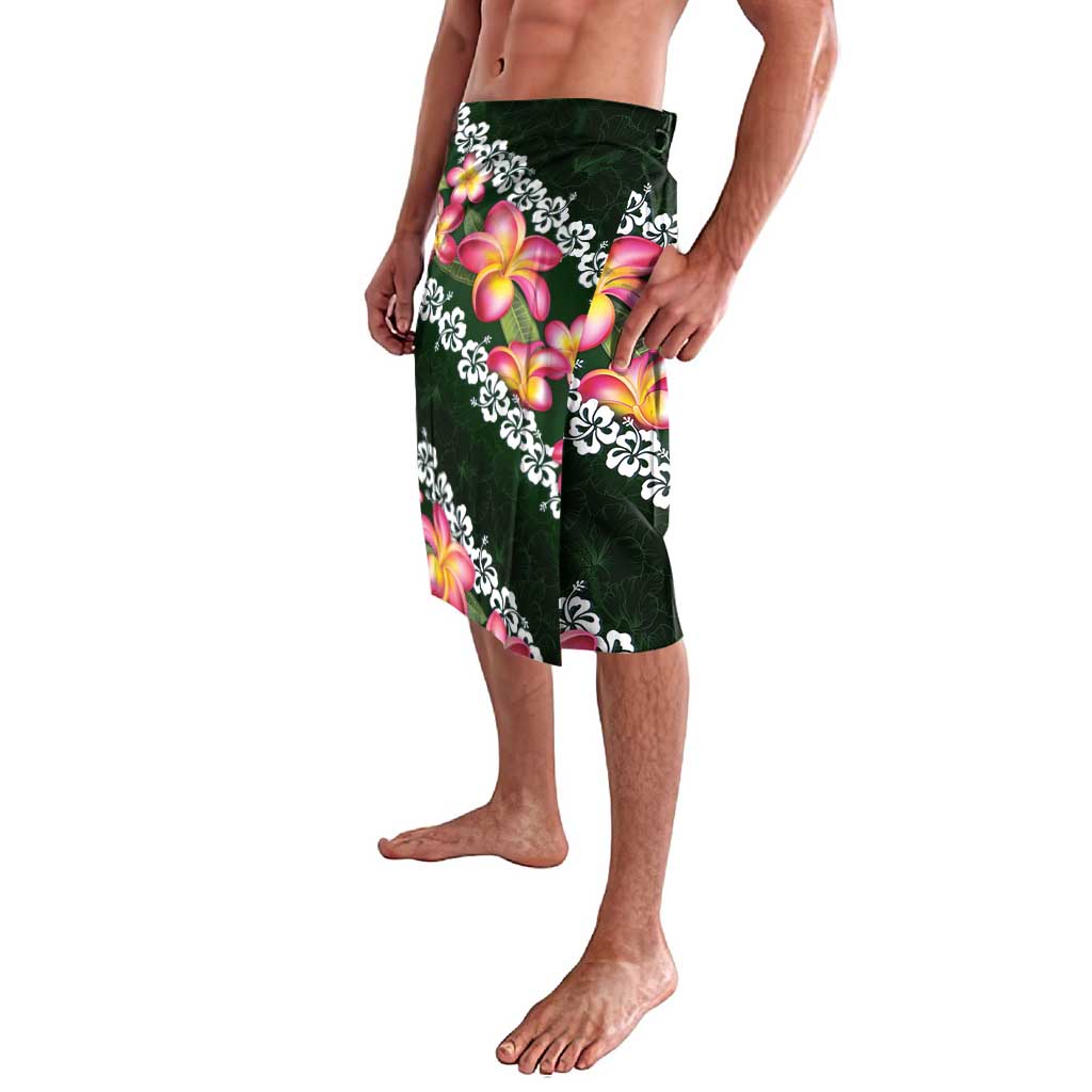 Green Polynesia Lavalava Plumeria With Hibiscus Pattern Tropical Vibes LT14 - Polynesian Pride