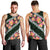 Green Polynesia Men Tank Top Plumeria With Hibiscus Pattern Tropical Vibes